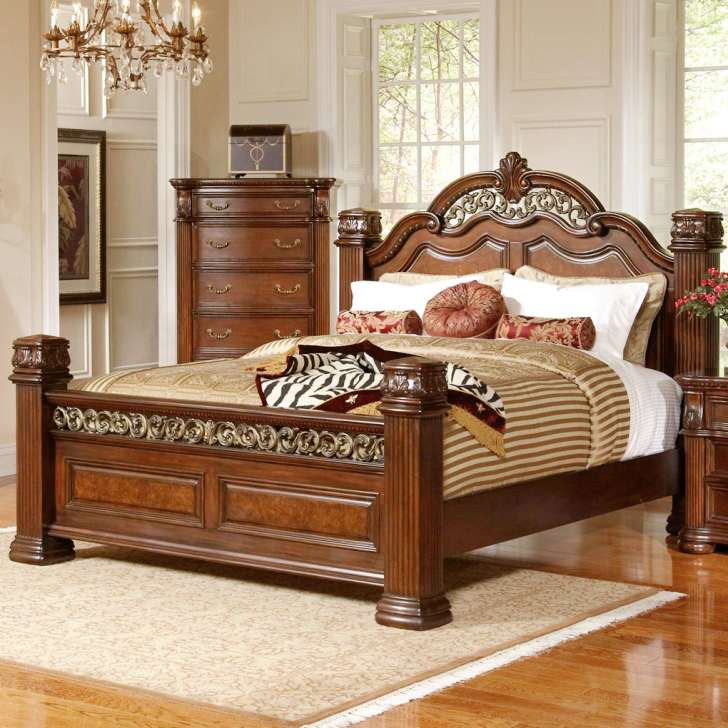 Modern Design King Size Solid Rosewood Bed High Quality Comfortable Wooden Bedroom Furniture for Home or Apartment
